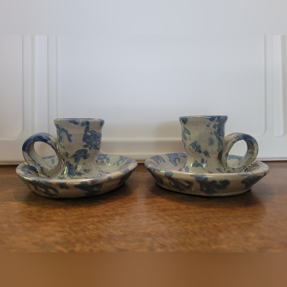 Vintage Bybee pottery candle holders